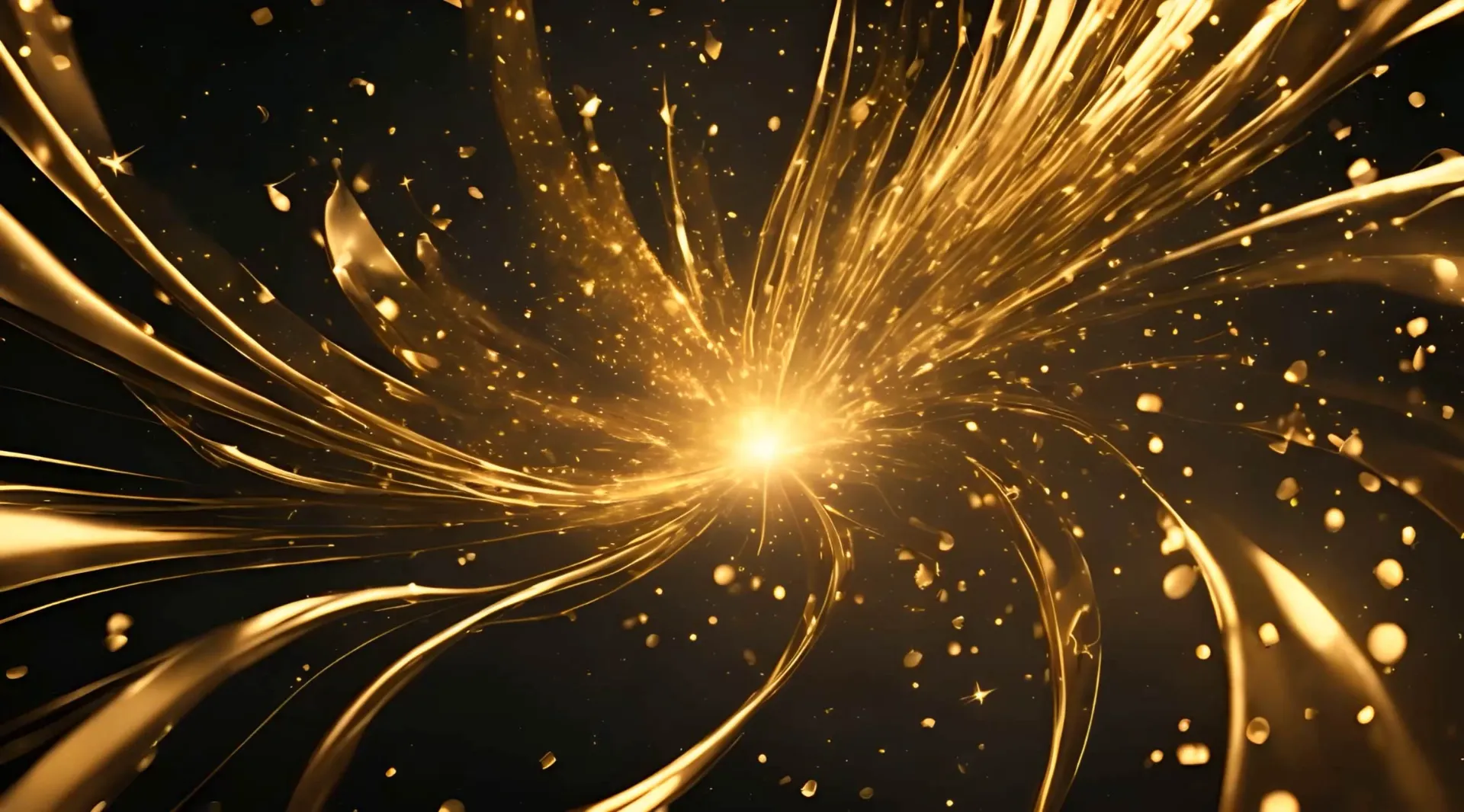 Radiant Gold Particle Spiral Loopable Backdrop